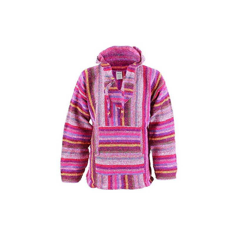 Siesta Mexican Baja Jerga Hoody - Pink Multi (X-Large)