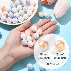 Airssory 50 pcs 16MM Opaque Mixed Colors Bubblegum Beads Chunky Ball Acrylic Beads Glow in The Dark for DIY Jewellery Necklace Bracelets Keychain Home Party Decoration