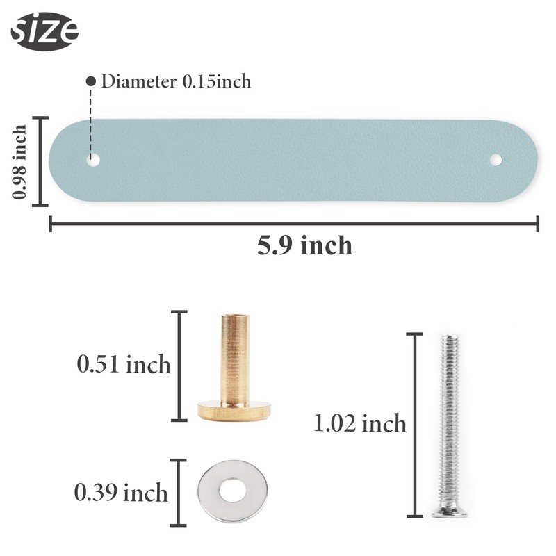 Hennaja 4Pcs Leather Drawer Pulls,Handles Single Hole Dresser Knobs Cabinet