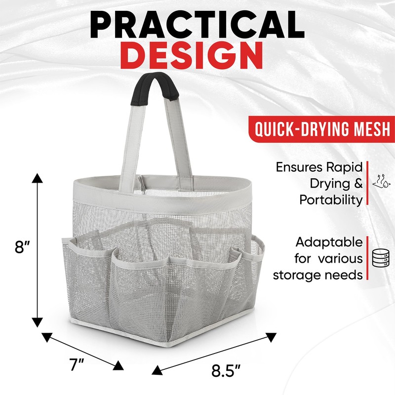 Masirs Mesh Shower Caddy - 9 Pocket Portable Bathroom Organizer