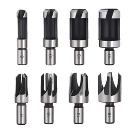 NIYATA 8-Piece Tenon Drill Set, Carbon Steel, Wood Plug Cutter Drill, Dowel Tenon Cutter Set for Hand Drill, Woodworking 6 mm/10 mm/13 mm/16 mm