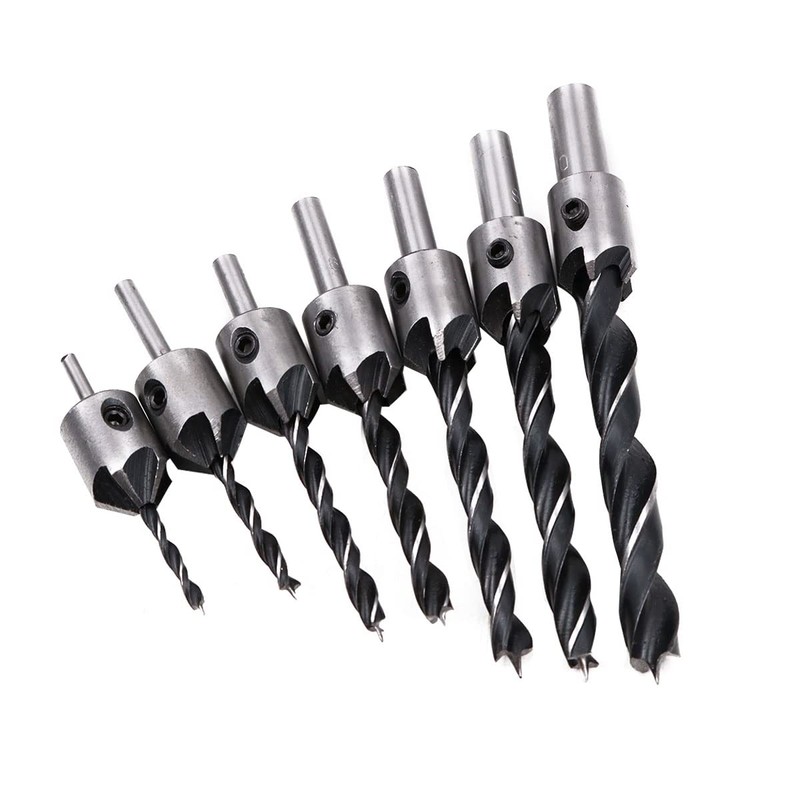 ZONADAH 7pcs in set HSS Countersink Drill Bits Set Woodworking