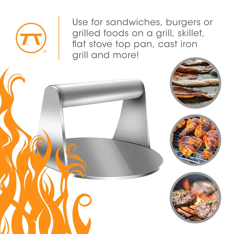 Outset Burger Smasher, Stainless Steel, 6"
