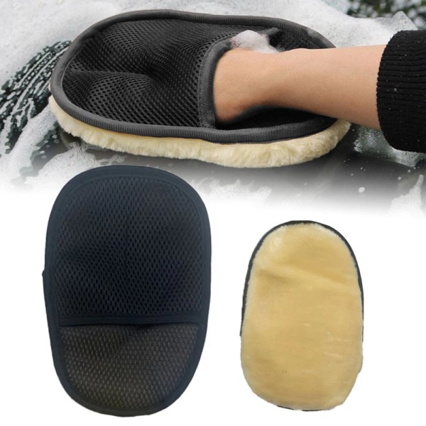 Unbranded Car Washing Imitation Wool Gloves Thickened Plush Car Wiping