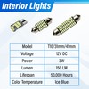 24 PCS LED Interior Car Lights, T10 31mm 41mm LED