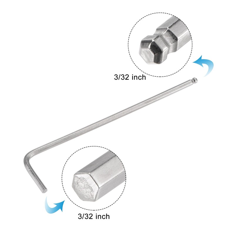 sourcing map 3/32" Ball End Hex Key Wrench, L Shaped