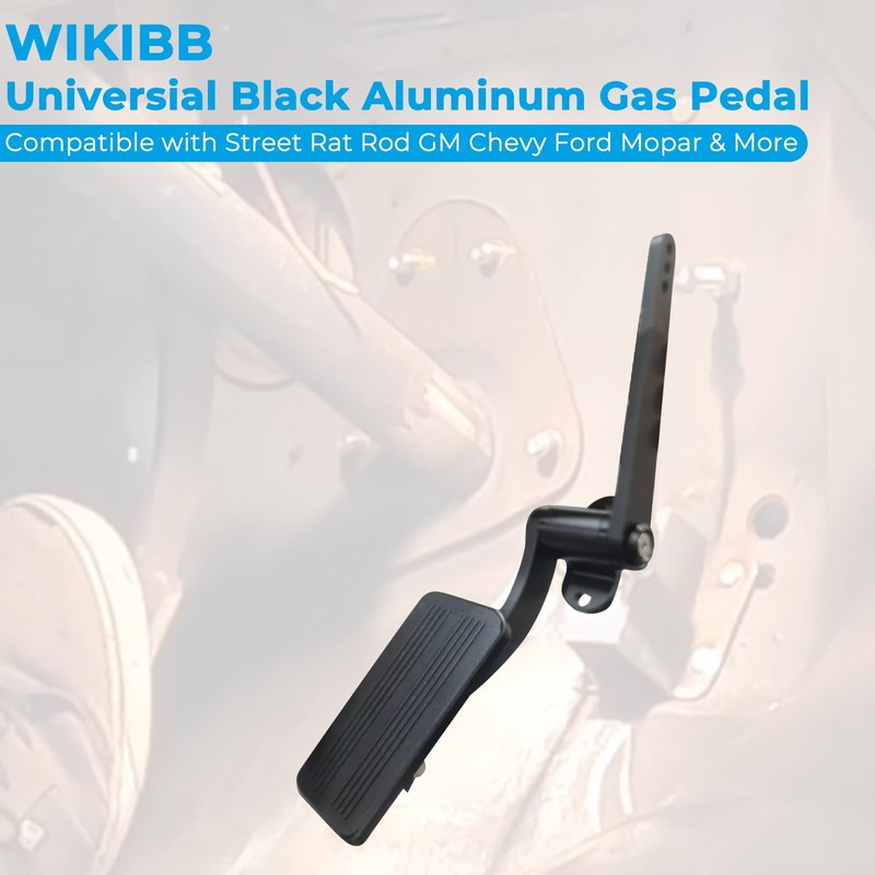 WIKIBB Universal Black Aluminum Gas Pedal Accelerator Throttle Firewall Mounting