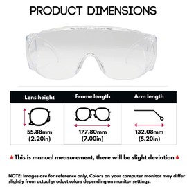 Square Anti-Fog Safety Goggles-Clear Protective Safety Glasses And Splash-Proof ANSI Z87.1 Performance Scratch And100% Double Sides Anti-Fog Ventilation Side Suitable For All Industry(Made in Taiwan)