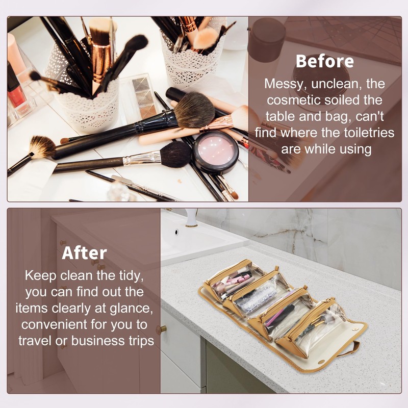 VOCOSTE Detachable Makeup Bag, 4 in 1 Detachable Cosmetic Bag,