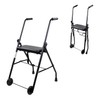 Mobiclinic®, Folding Walker, Adjustable, Ergonomic Grips, Non-Slip Ferrules, with Seat