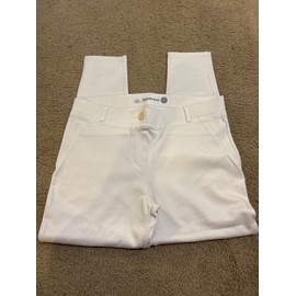 Betabrand Dress Yoga Pants Skinny Leg cotton Twill white medium short petite NWT