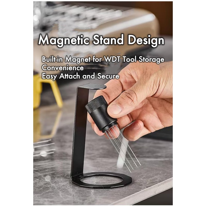 WDT Espresso Distribution Tool, Coffee Powder Needle with Magnetic Stand,