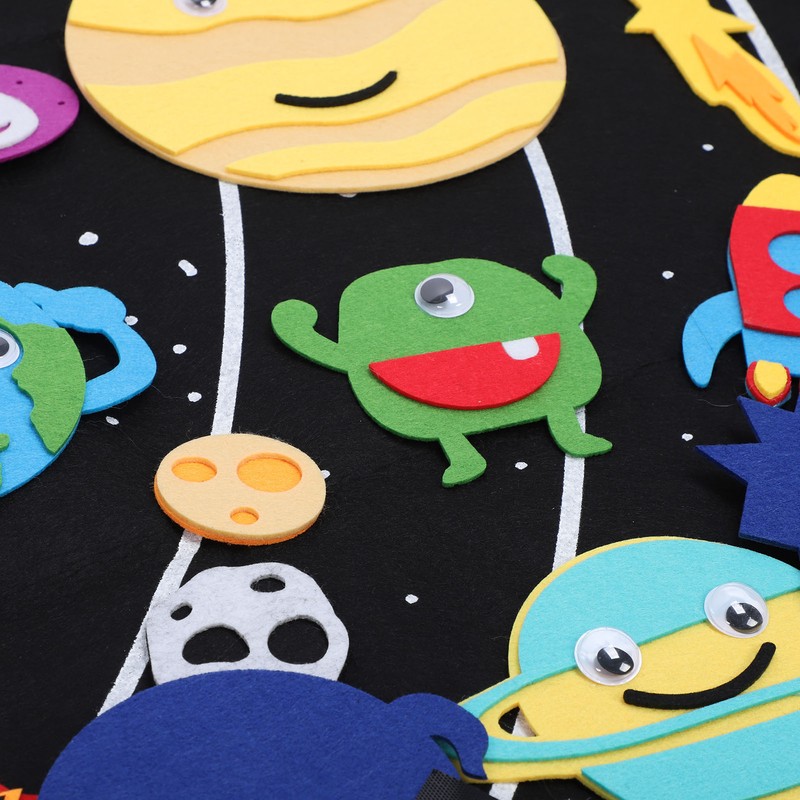 45pcs Outer Space Felt Story Board 3.5in Storytelling Educational DIY