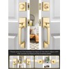 EHOMEWARE Double Front Door Handle Set, 1 Pack Satin Brass