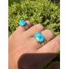 HarlemBling Blue Genuine Turquoise Mens Real Solid 925 Sterling Silver