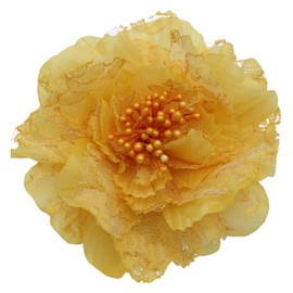 Sara Monica Flower Hair Clip and Pin Victorian Lace_Yellow