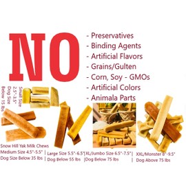 Snow Hill Himalayan Yak Cheese Dog Chews for Large Breed 14-16 Oz Grade A Quality Natural, Healthy & Safe for Dogs Odorless Treats Keeps Dogs Busy Enjoying