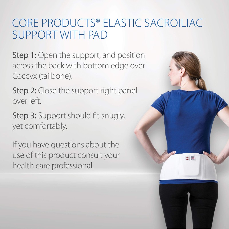 Core Products Elastic Sacroiliac Spinal Support w/Pad - Small