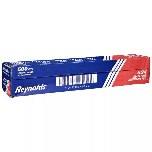 Pactiv Reynolds 624 Heavy-Duty Aluminum Foil Roll, 500' Length x