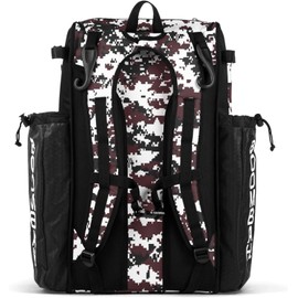 Boombah Catchers Superpack Bat Bag Digital Camo Black/Maroon - 23-1/2" x 13-1/2" x 9-1/2" - Multiple Colors - Holds 4 Bats - Backpack Version (no Wheels)