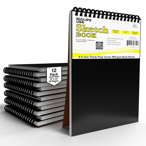 Sketch Pad, Sketch Book (30 Sheets 12 Pack), Drawing Pad,