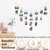 Boho Style Hanging Photo Display with 30 Clips for Bedroom,