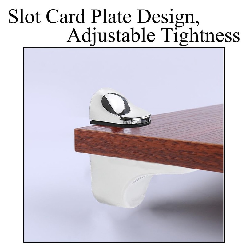 4 Pcs Wall Mount Glass Shelf Bracket, Adjustable Glass Shelf