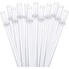 DAKOUFISH 14 inch Long Reusable Clear Plastic Replacement Drinking Straws