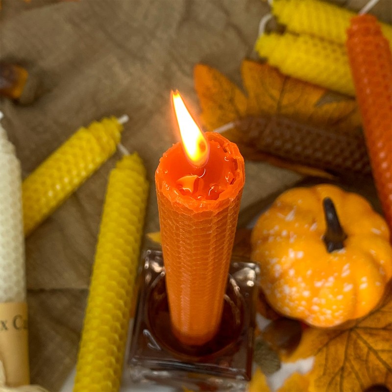 Lacaser Beeswax Taper Candles 14 Pack, 9" Long Candle Sticks,