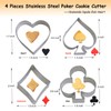 Cookie Cutter,4 Pieces Poker Stainless Steel Cookie Cutters Playing Card
