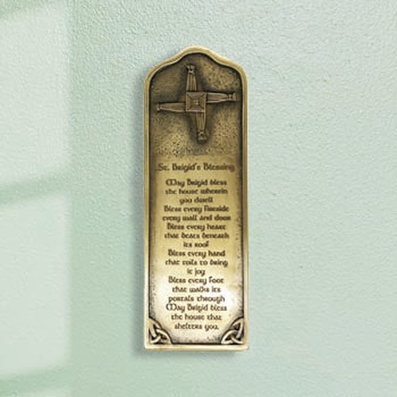 Royal Tara St Brigid's Bronze Blessing and Cross Wall Hanging