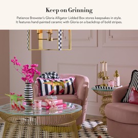 MACKENZIE-CHILDS Patience Brewster Gloria Alligator Lidded Box, Cute Small Storage Box