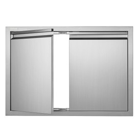 VEVOR Stainless Steel BBQ Access Door - 30W x 21H Inch Double Vertical Wall Door for Outside Cabinet and Grilling Station