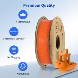 ANYCUBIC PLA 3D Printer Filament, RFID 3D Printing PLA Filament 1.75mm Dimensional Accuracy +/- 0.02mm, 1KG Spool (2.2 lbs), Vibrant Orange
