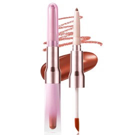 Erinde Tinte Labial Mate, Tinte Labial y Delineador de Labios 2 en 1 con Doble Punta, Brillo Labial Resistente al Agua y de Larga Duración, Alta Pigmentación, Maquillaje labial Nude Natural, #05
