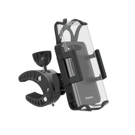 Hama Mountain Bike Motorcycle Scooter Phone Holder Compatible with Smartphones 5 to 9 cm Wide 360 Degree Rotation (Black)