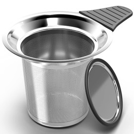 Reinmoson Tea Infusers Food Grade Silicone and 304 Stainless Steel Extra Fine Mesh Tea Strainer for Loose Leaf Tea Single Cup, Tea Steeper for White Tea, Rooibos, etc