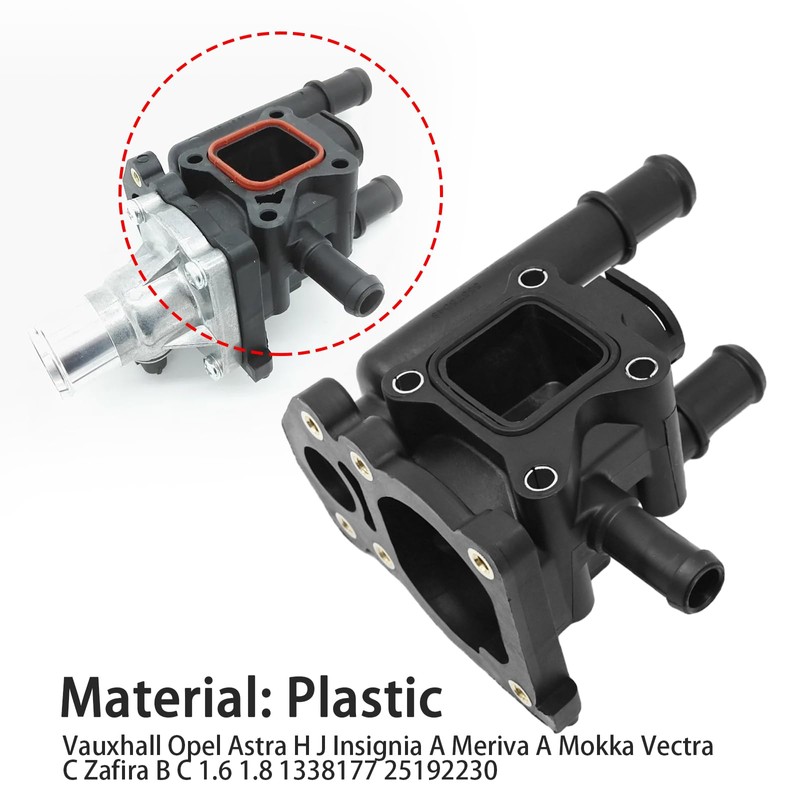 Hoypeyfiy Thermostat Housing Cover Base Replacement for Vauxhall Opel Astra