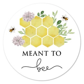 Bee Meant to Bee Stickers, 1 Inch Mint to Be Wedding Party Favor Sticker Labels, 120-Pack