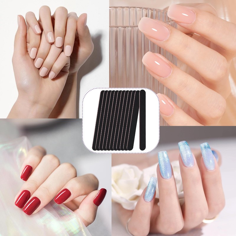 Pack of 12 Nail Files, Professional 100/180 Sanding Board Nail