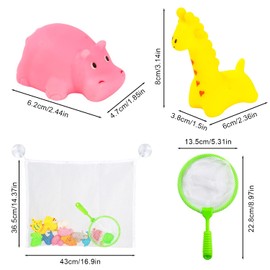 DERAYEE Bath Toys, 17 Pieces Bath Toys for Kids, Various Animals, Soft Swimming Games for Bathtub or Pool