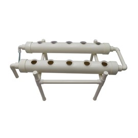 LGXEnzhuo Vertical Type Hydroponic 10 Plant Site Grow Kit PVC Pipe Assembly Horizontal 2-Row with 110V Water Pump for Planting Vegetables Herbs Berries 2(D)*2.7(H) inch Plant Basket