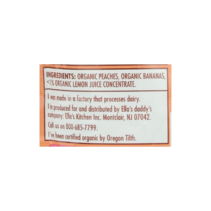 Ella's Kitchen Organic Peaches & Bananas Stage 1 120g -
