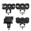 2pcs Motorcycle LED Spotlight White Yellow Dual Light Aluminum IP68