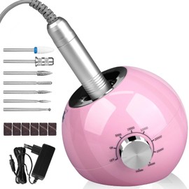 Nail Cutter, Upgraded Professional Nail Cutter 35000 rpm for Gel Nails, Acrylic Nails, Manicure Pedicure Set, Electric, Electric Nail File Set with Ceramic Cutter Bit and 5 Attachments, Safe for