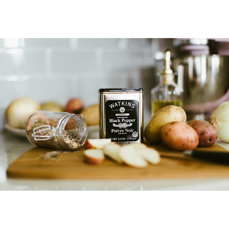 Watkins Gourmet Spice Tin, Pure Ground Black Pepper, 6 oz.