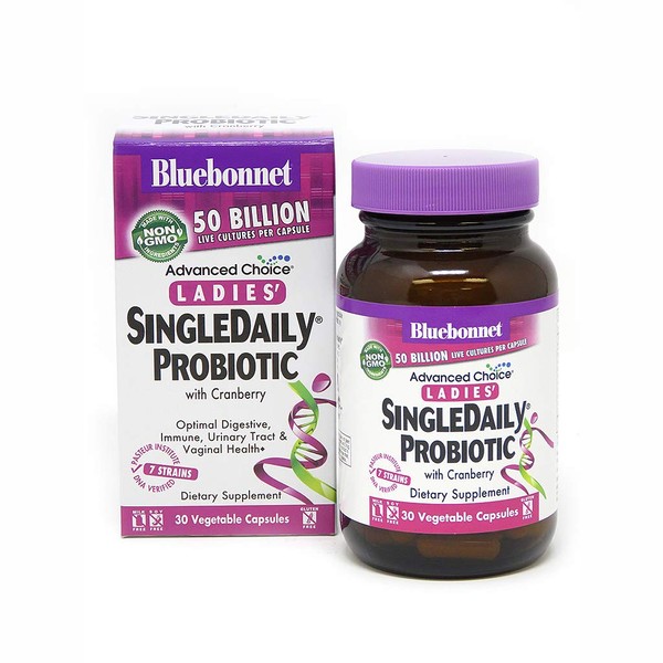Bluebonnet Nutrition Advanced Choice Ladies' Single Daily Probiotic 50 Billion (Cold Packaged), 30 Count