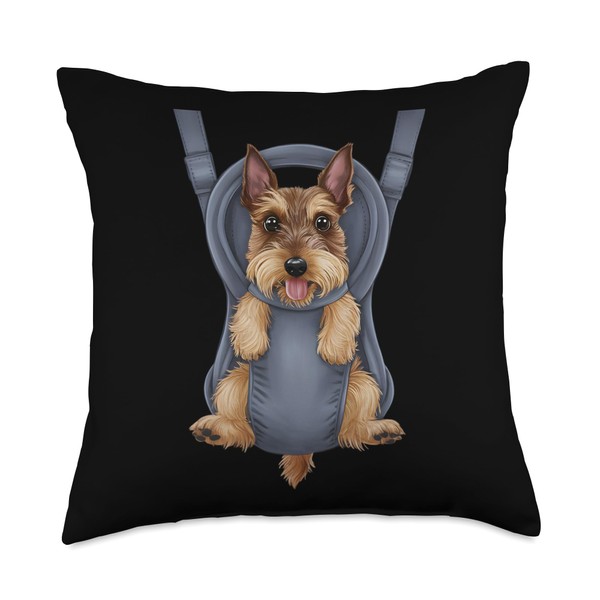 Funny Scottish Terrier Puppy In A Baby Carrier. Dog Lover