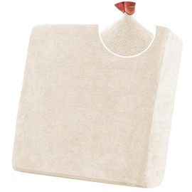 Stretch Sofa Seat Cushion Covers, Chenille Sofa Cushion Slipcovers, High Stretch Couch Covers for Living Room Non Slip Furniture Slipcover with Elastic Bottom (1-Seater,Off-White)