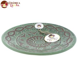 CERÁMICA ESPAÑA Decorative plate for hanging on the wall, wall plate, ceramic plate, model D06, 100% handmade decoration, 23 x 23 x 3.5 cm